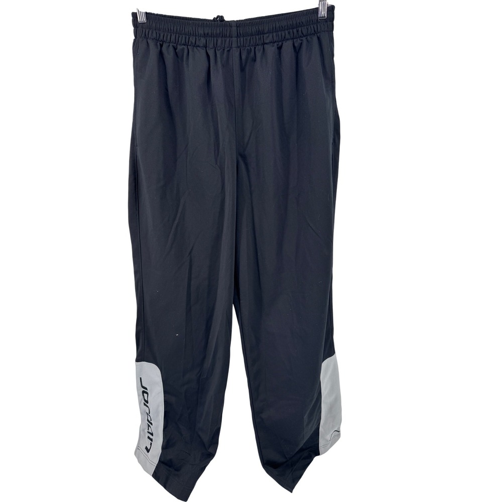 Vintage Nike Jordan Track Pants Joggers XXL Black Gray Athletic Zip Ankle Men